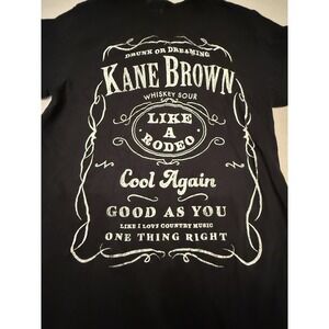 Kane Brown Whiskey Bottle Label Graphic Short Sleeve T-Shirt Size Small
